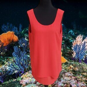 Rose & Olive Stylish Orange Layered Sleeveless  Blouse/Tunic    ✨Size: Large✨